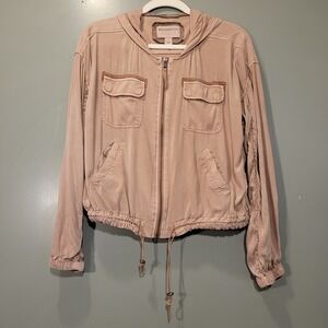 Marrakech Anthropologie Billie Utility Bomber Jacket Women's Size S Light Brown